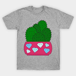 Cute Cactus Design #193: Cacti In Diamond Pot T-Shirt